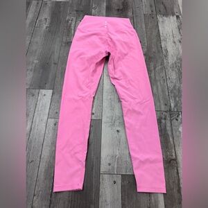Wilo The Label Ribbed Ankle Ruch High Waist Yoga Pink Leggings Medium